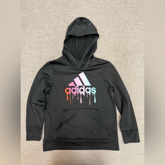 adidas Black Hoodie with Multicolor Logo - Picture 2 of 5
